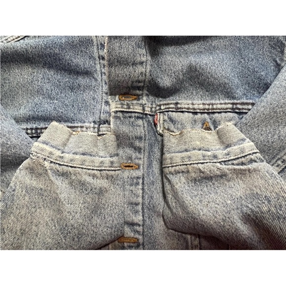 Vintage Levi's Trucker Jacket 70417 80s 90s Buffalo Plaid Size M - Picture 9 of 16
